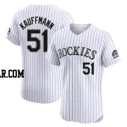 Karl Kauffmann Men's Colorado Rockies White Elite Home Jersey