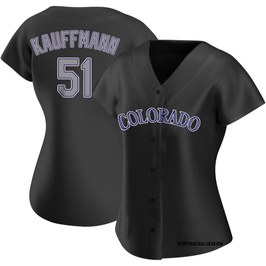 Karl Kauffmann Women's Colorado Rockies Black Replica Alternate Jersey