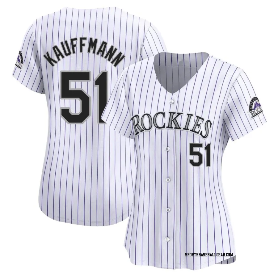 Karl Kauffmann Women's Colorado Rockies White Limited Home Jersey