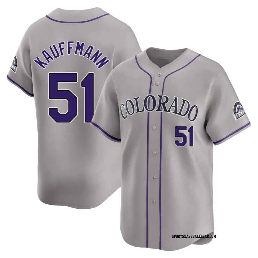 Karl Kauffmann Youth Colorado Rockies Gray Limited Road Jersey