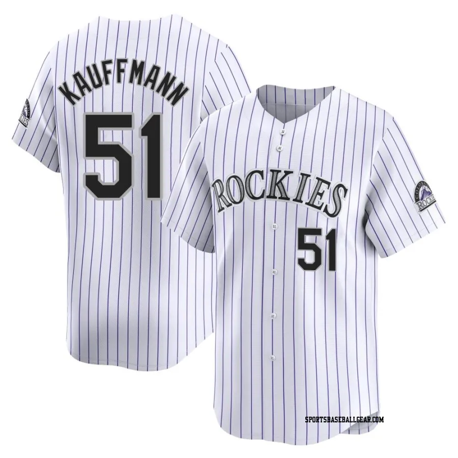 Karl Kauffmann Youth Colorado Rockies White Limited Home Jersey