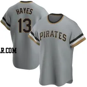 Ke'Bryan Hayes Men's Pittsburgh Pirates Gray Replica Road Cooperstown Collection Jersey