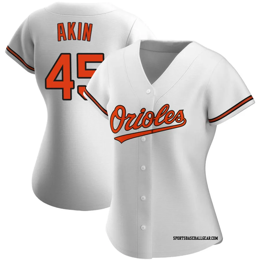 Keegan Akin Women's Baltimore Orioles White Authentic Home Jersey