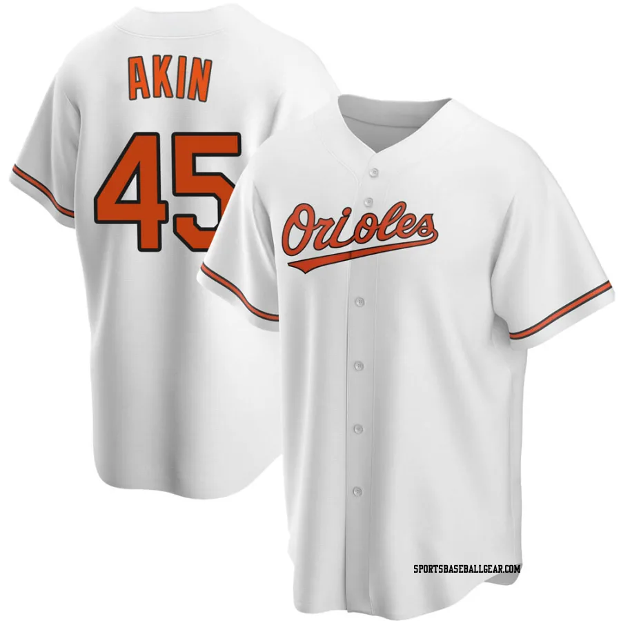 Keegan Akin Youth Baltimore Orioles White Replica Home Jersey