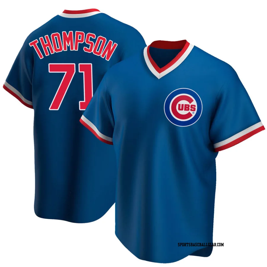 Keegan Thompson Youth Chicago Cubs Royal Replica Road Cooperstown Collection Jersey