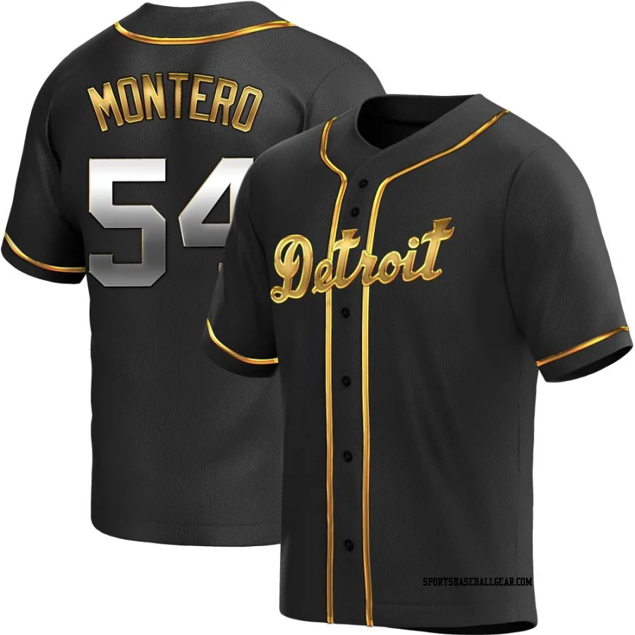 Keider Montero Men's Detroit Tigers Black Golden Replica Alternate Jersey