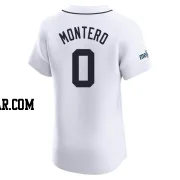 Keider Montero Men's Detroit Tigers White Elite Home Patch Jersey