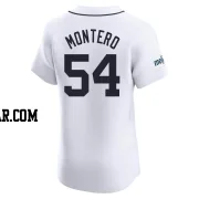 Keider Montero Men's Detroit Tigers White Elite Home Patch Jersey