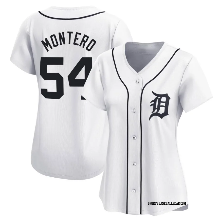 Keider Montero Women's Detroit Tigers White Limited Home Jersey