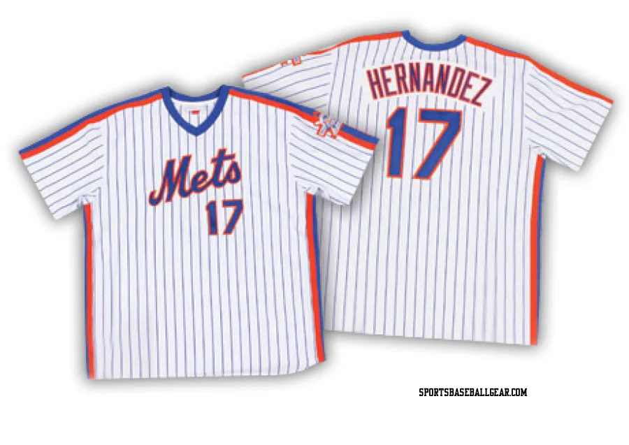 Keith Hernandez Men's New York Mets White/Blue Authentic Strip Throwback Jersey