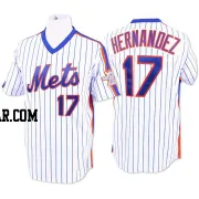 Keith Hernandez Men's New York Mets White/Blue Replica Strip Throwback Jersey