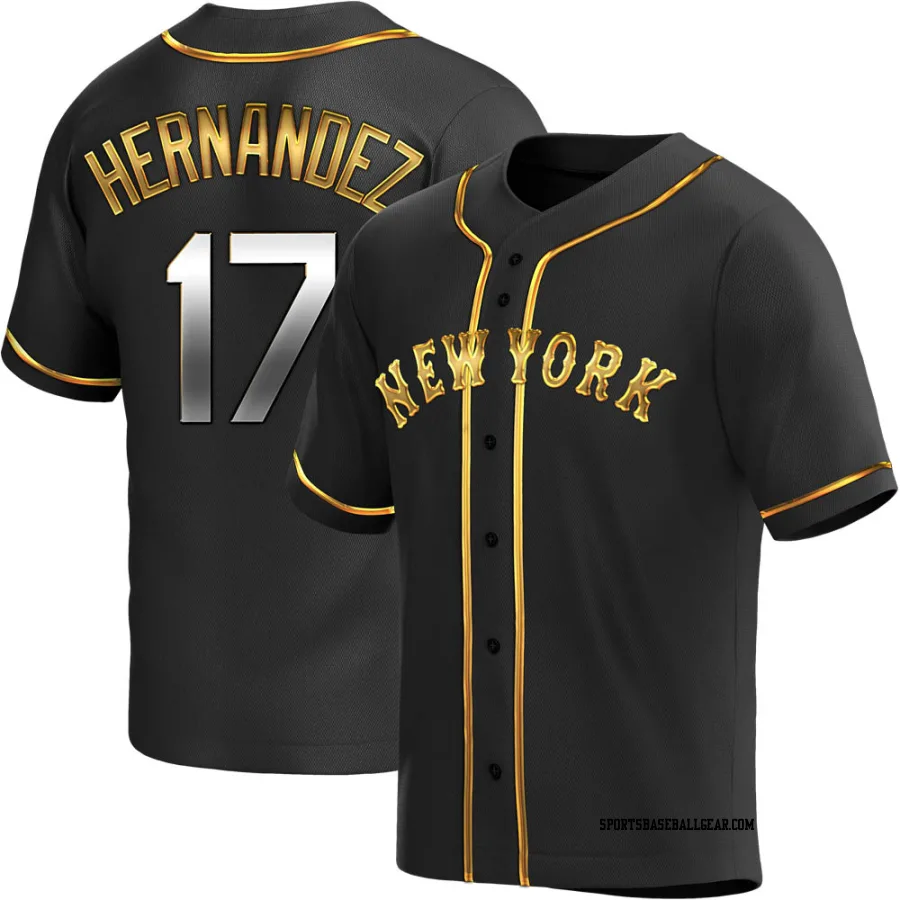 Keith Hernandez Youth New York Mets Black Golden Replica Alternate Jersey