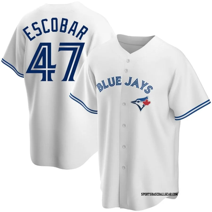 Kelvim Escobar Men's Toronto Blue Jays White Replica Home Jersey