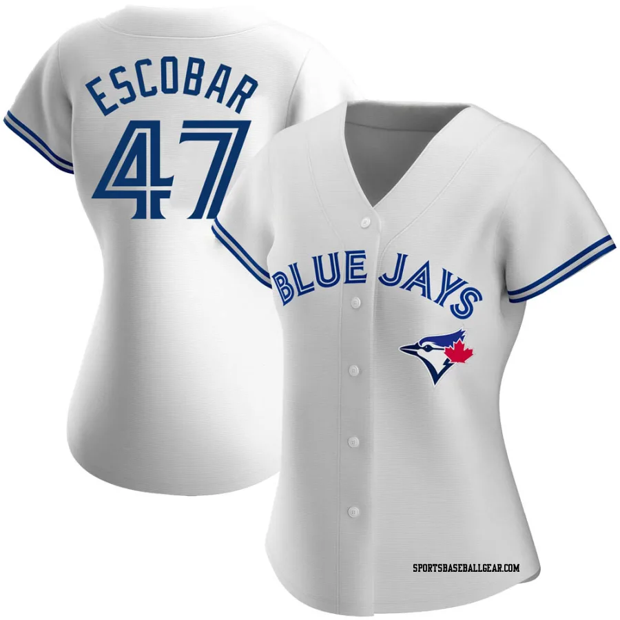 Kelvim Escobar Women's Toronto Blue Jays White Authentic Home Jersey