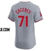 Kelvin Caceres Men's Los Angeles Angels Gray Elite Road Jersey