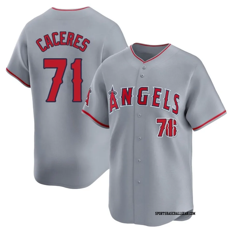 Kelvin Caceres Men's Los Angeles Angels Gray Limited Away Jersey