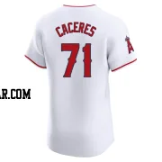 Kelvin Caceres Men's Los Angeles Angels White Elite Home Jersey