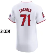 Kelvin Caceres Men's Los Angeles Angels White Elite Home Patch Jersey