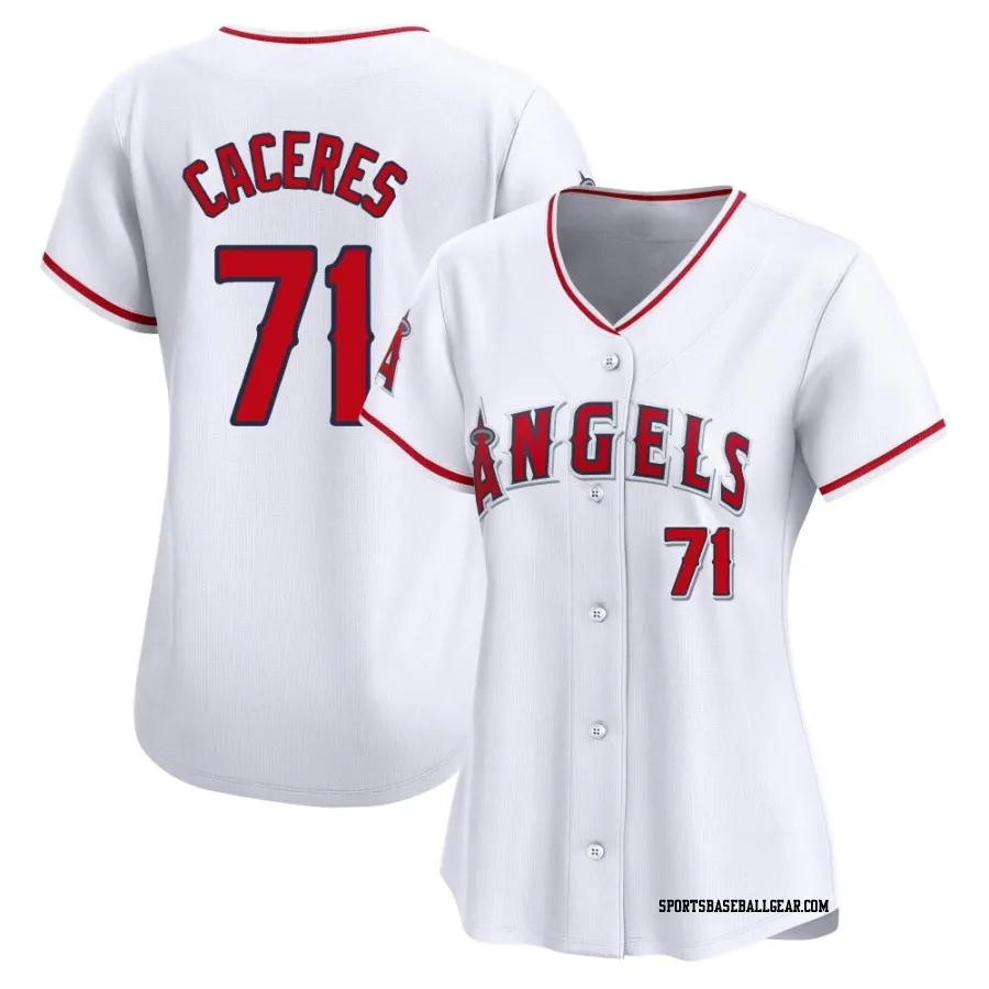 Kelvin Caceres Women's Los Angeles Angels White Limited Home Jersey