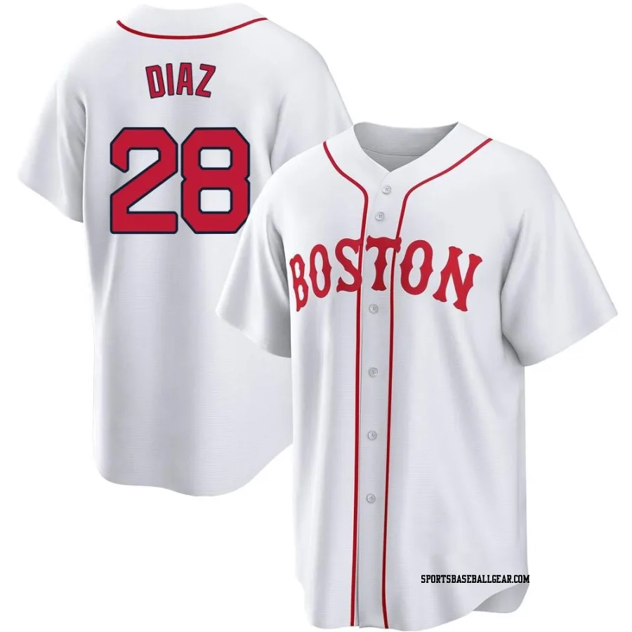 Kelvin Diaz Men's Boston Red Sox White Replica 2021 Patriots' Day Jersey