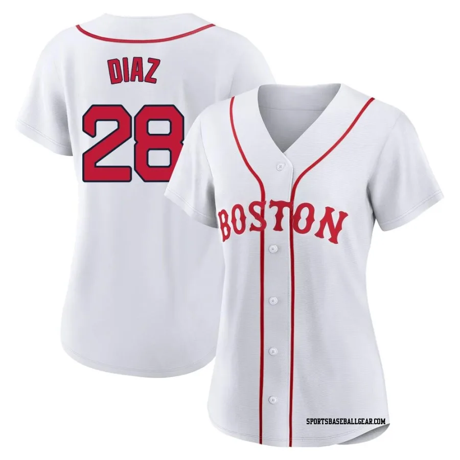 Kelvin Diaz Women's Boston Red Sox White Replica 2021 Patriots' Day Jersey