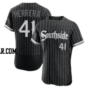 Kelvin Herrera Men's Chicago White Sox Black Authentic 2021 City Connect Jersey