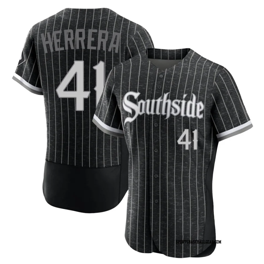 Kelvin Herrera Men's Chicago White Sox Black Authentic 2021 City Connect Jersey