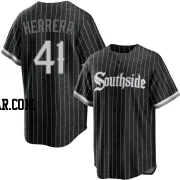 Kelvin Herrera Men's Chicago White Sox Black Replica 2021 City Connect Jersey