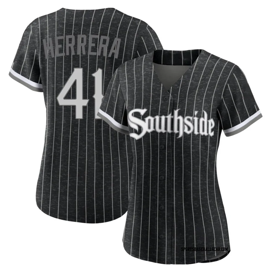 Kelvin Herrera Women's Chicago White Sox Black Authentic 2021 City Connect Jersey