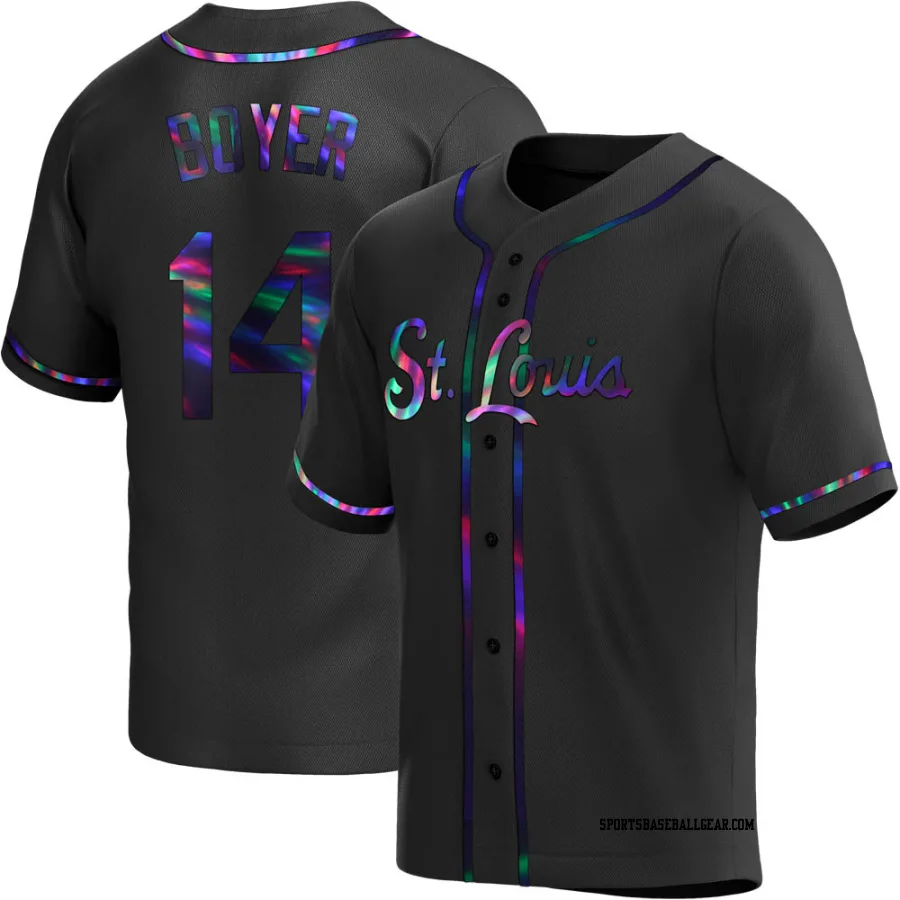 Ken Boyer Men's St. Louis Cardinals Black Holographic Replica Alternate Jersey