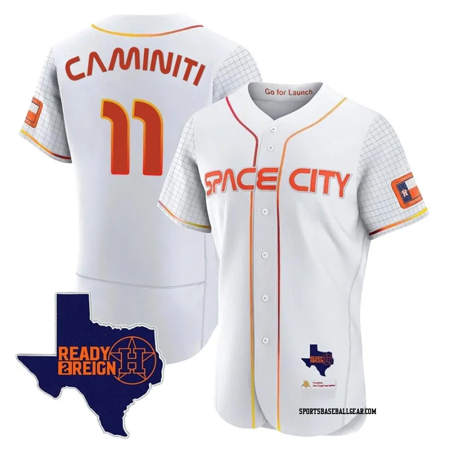 Ken Caminiti Men's Houston Astros White Authentic 2023 Space City Ready 2 Reign Flex Base Jersey