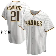 Ken Caminiti Men's San Diego Padres White/Brown Replica Home Jersey