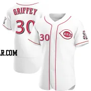 Ken Griffey Men's Cincinnati Reds White Authentic Home Jersey