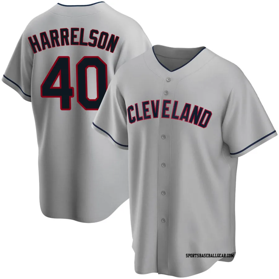 Ken Harrelson Men's Cleveland Guardians Gray Replica Road Jersey