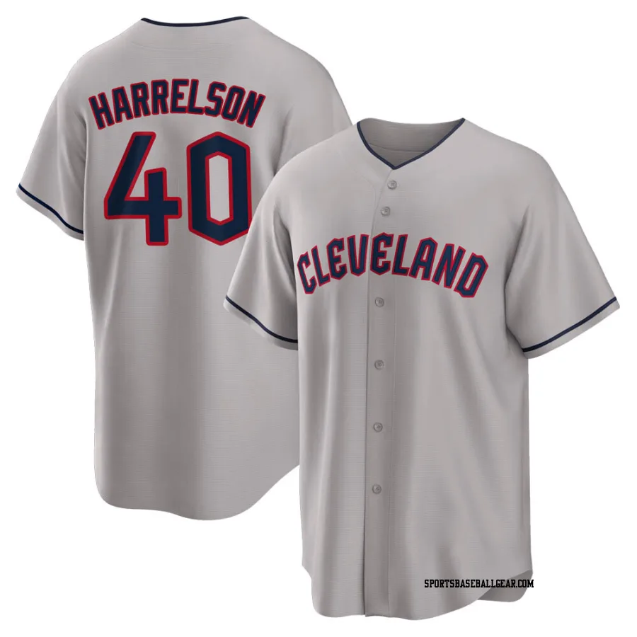 Ken Harrelson Men's Cleveland Guardians Gray Replica Road Jersey