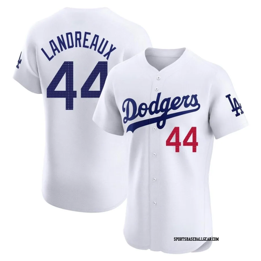 Ken Landreaux Men's Los Angeles Dodgers White Elite Home Jersey