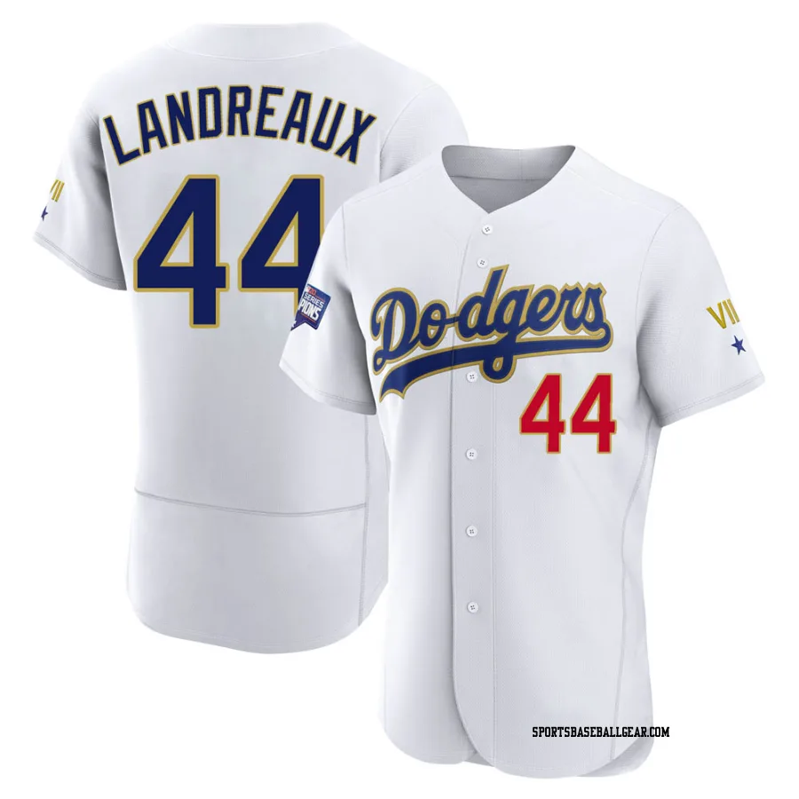 Ken Landreaux Men's Los Angeles Dodgers White/Gold Authentic 2021 Gold Program Player Jersey