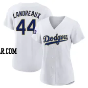 Ken Landreaux Women's Los Angeles Dodgers White/Gold Authentic 2021 Gold Program Player Jersey