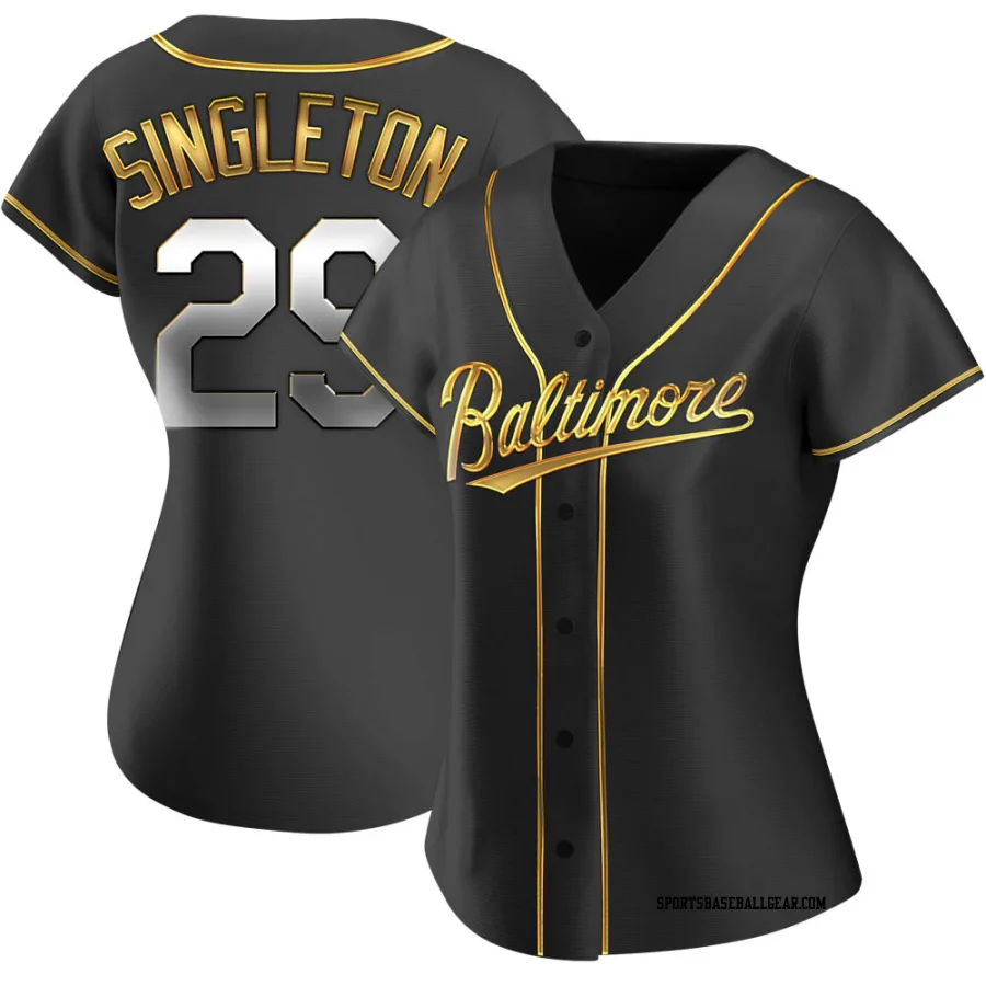 Ken Singleton Women's Baltimore Orioles Black Golden Replica Alternate Jersey