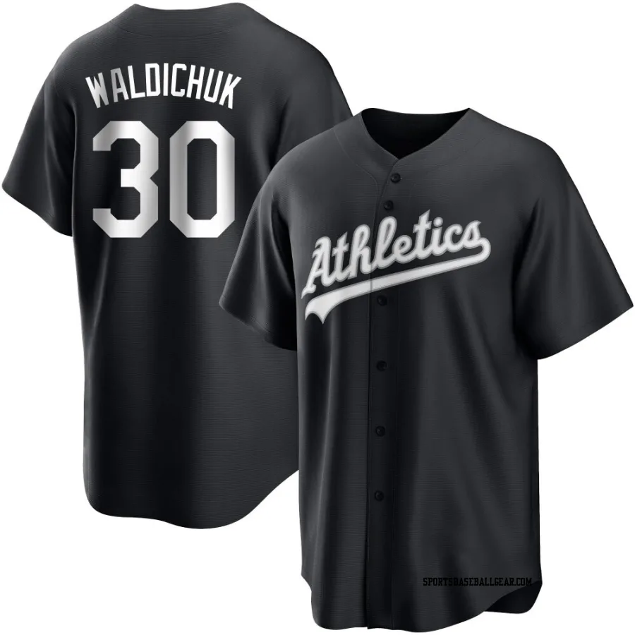 Ken Waldichuk Men's Oakland Athletics Black/White Replica Jersey