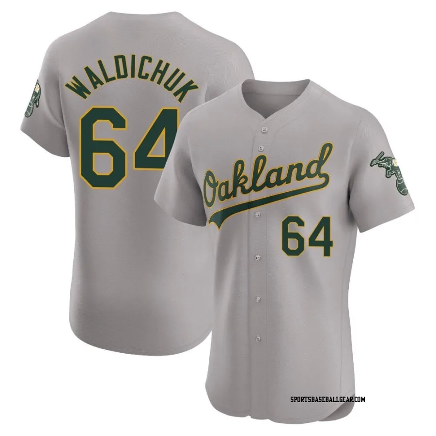 Ken Waldichuk Men's Oakland Athletics Gray Elite Road Jersey