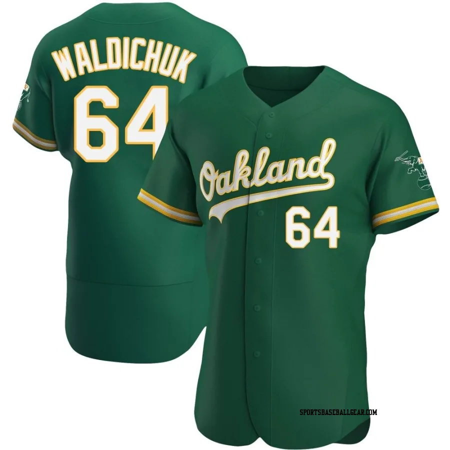 Ken Waldichuk Men's Oakland Athletics Green Authentic Kelly Alternate Jersey