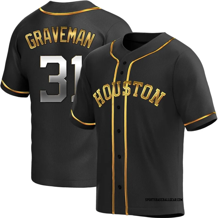 Kendall Graveman Men's Houston Astros Black Golden Replica Alternate Jersey