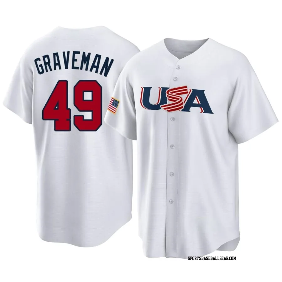 Kendall Graveman Youth Chicago White Sox White Replica USA Baseball 2023 World Baseball Classic Jersey