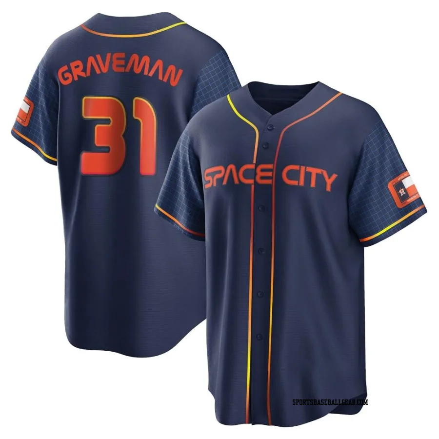 Kendall Graveman Youth Houston Astros Navy Replica 2022 City Connect Jersey