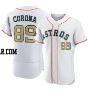 Kenedy Corona Men's Houston Astros Gold Authentic White 2023 Collection Jersey