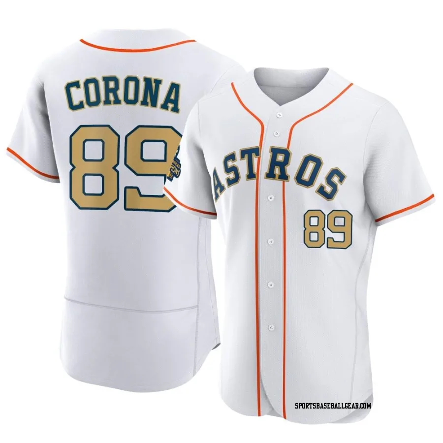 Kenedy Corona Men's Houston Astros Gold Authentic White 2023 Collection Jersey