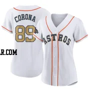 Kenedy Corona Women's Houston Astros Gold Replica White 2023 Collection Jersey