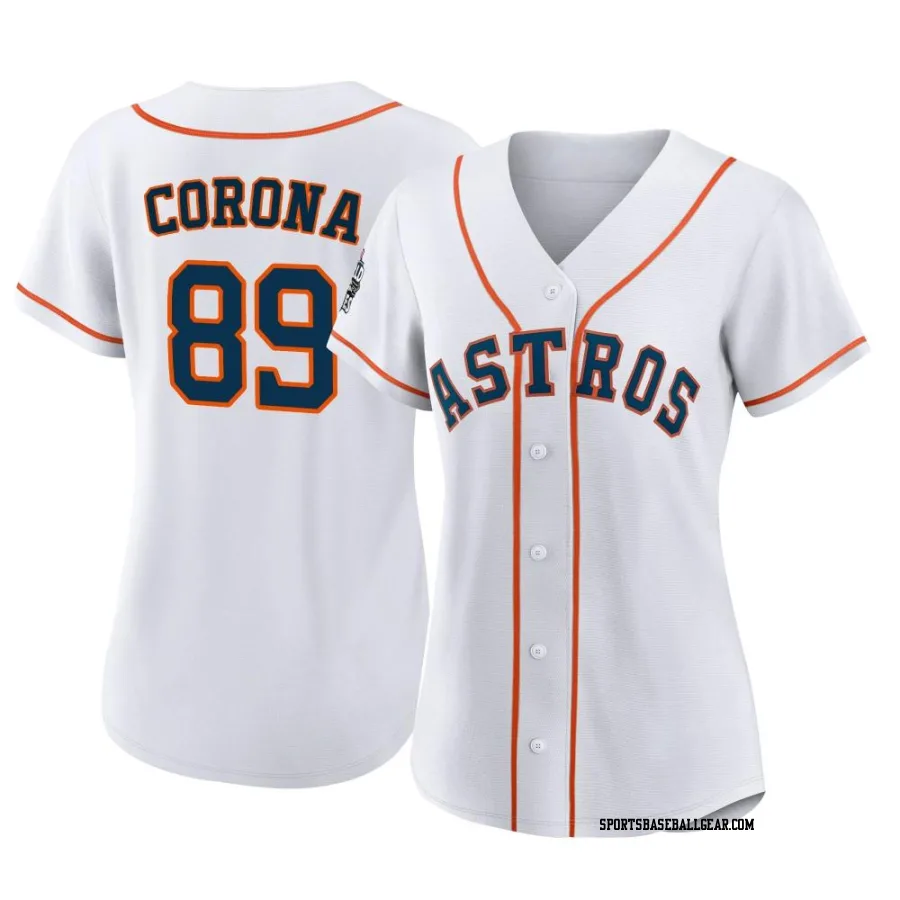 Kenedy Corona Women's Houston Astros White Replica 2022 World Series Home Jersey