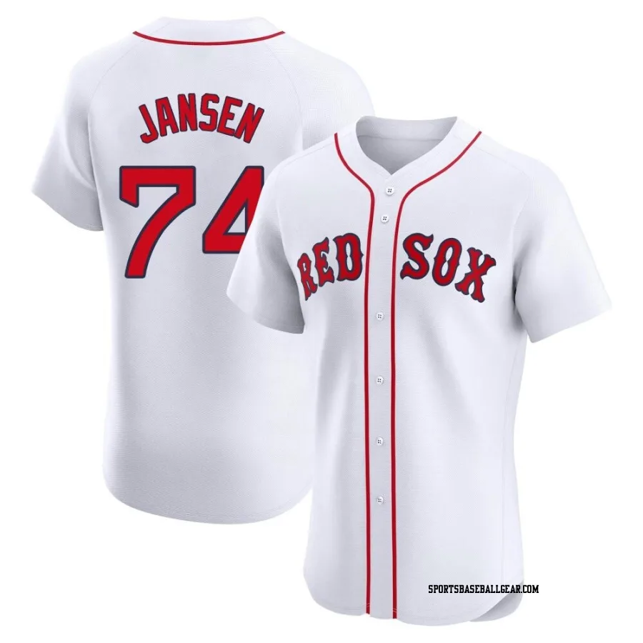 Kenley Jansen Men's Boston Red Sox White Elite Home Patch Jersey